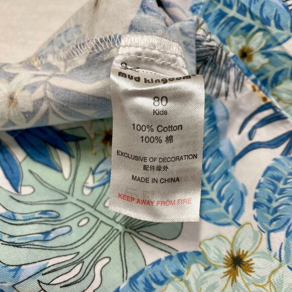 Boys Hawaiian Floral Button Down Shirt 12-18 Months Mud Kingdom Short Sleeve - Picture 7 of 8